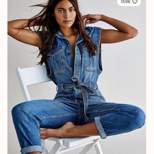 Free People Sydney Coverall Jumpsuit Sz XS